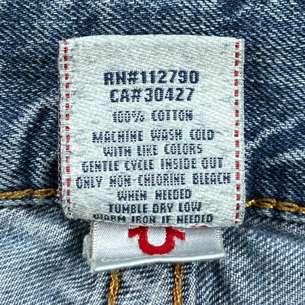 True Religion Joey Bootcut Jeans Blue Denim Made in USA AB-80SHY Mens Size 34